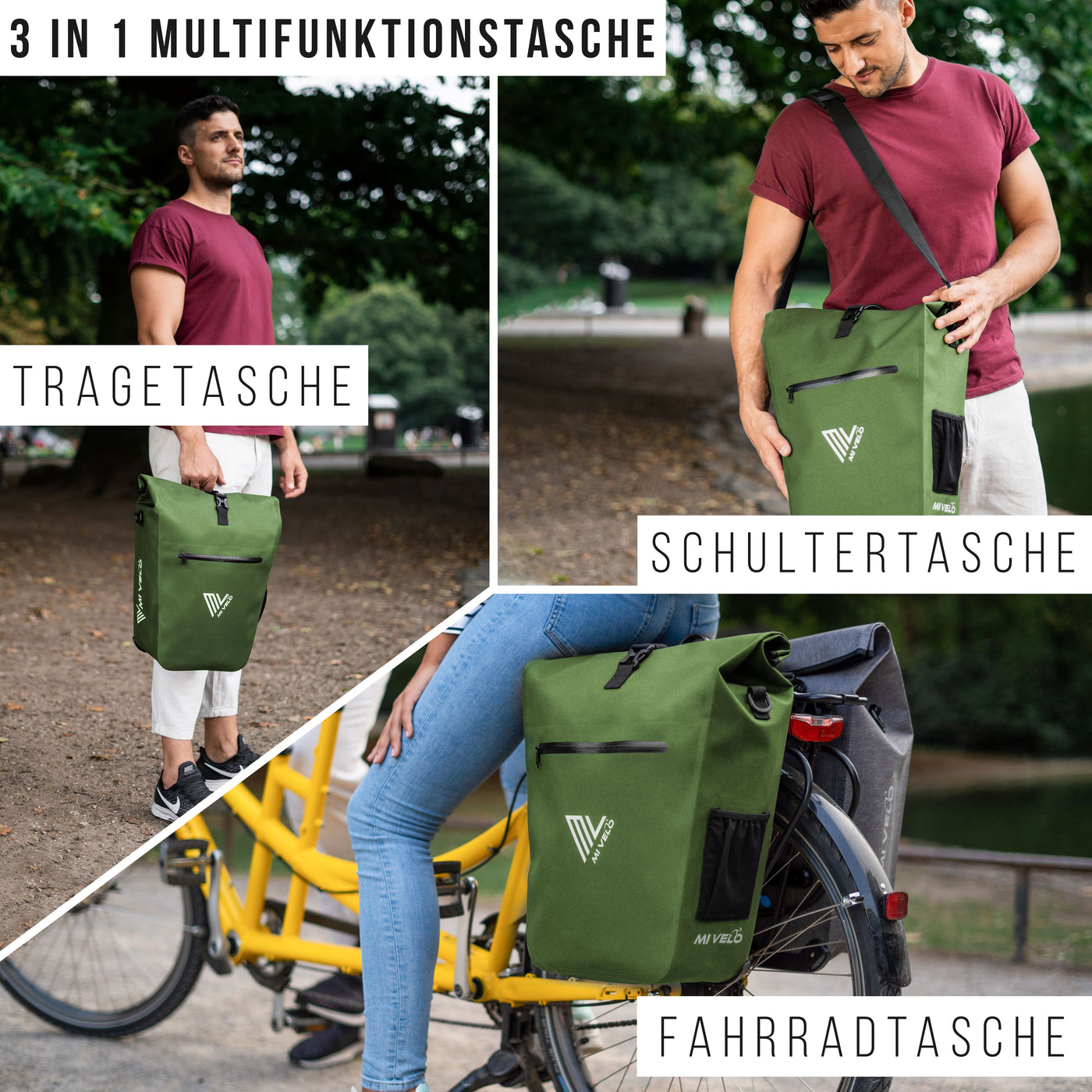 2in1 Fahrradtasche für Gepäckträger wasserdicht 25L "CAPAX"