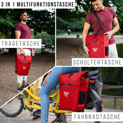 2in1 Fahrradtasche für Gepäckträger wasserdicht 25L "CAPAX"