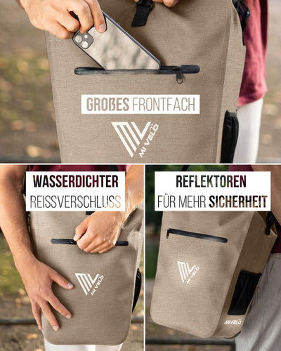 2in1 Fahrradtasche für Gepäckträger wasserdicht 25L "CAPAX"