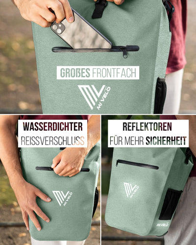 2in1 Fahrradtasche für Gepäckträger wasserdicht 25L "CAPAX"