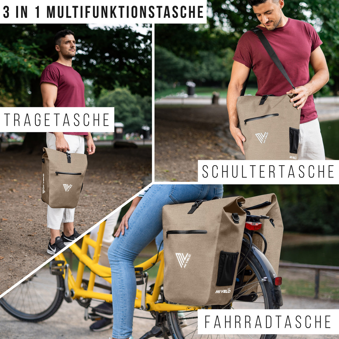 2in1 Fahrradtasche für Gepäckträger wasserdicht 25L "CAPAX"