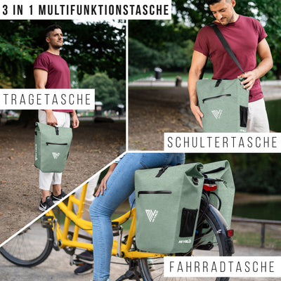 2in1 Fahrradtasche für Gepäckträger wasserdicht 25L "CAPAX"