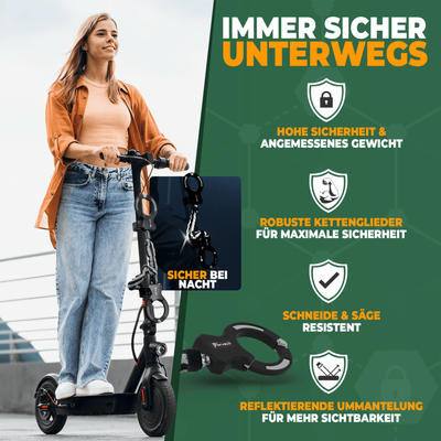 Handschellenschloss Kettenschloss für E-Scooter & Fahrrad