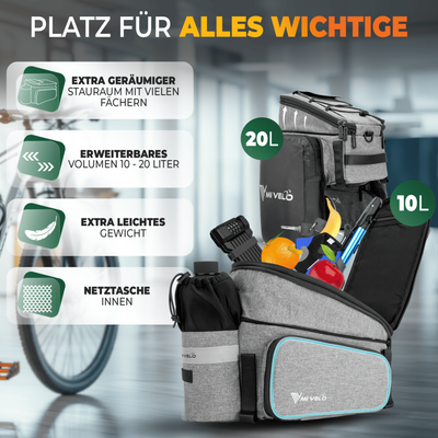 Gepäckträgertasche erweiterbar 10-20L "FELIX"