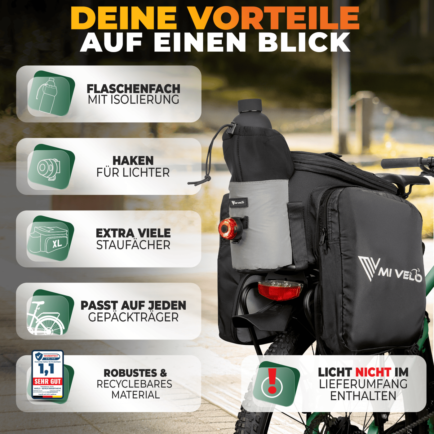 Gepäckträgertasche erweiterbar 10-20L "FELIX"