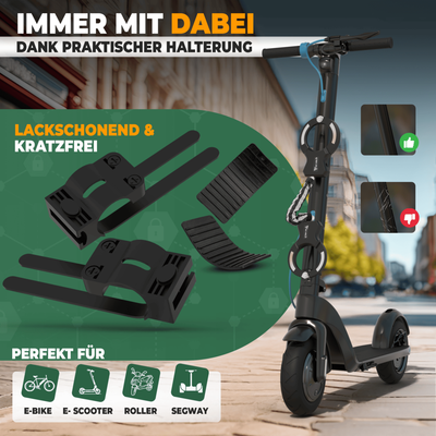 Handschellenschloss mit extra stabiler Gliederkette für E-Scooter & Fahrrad