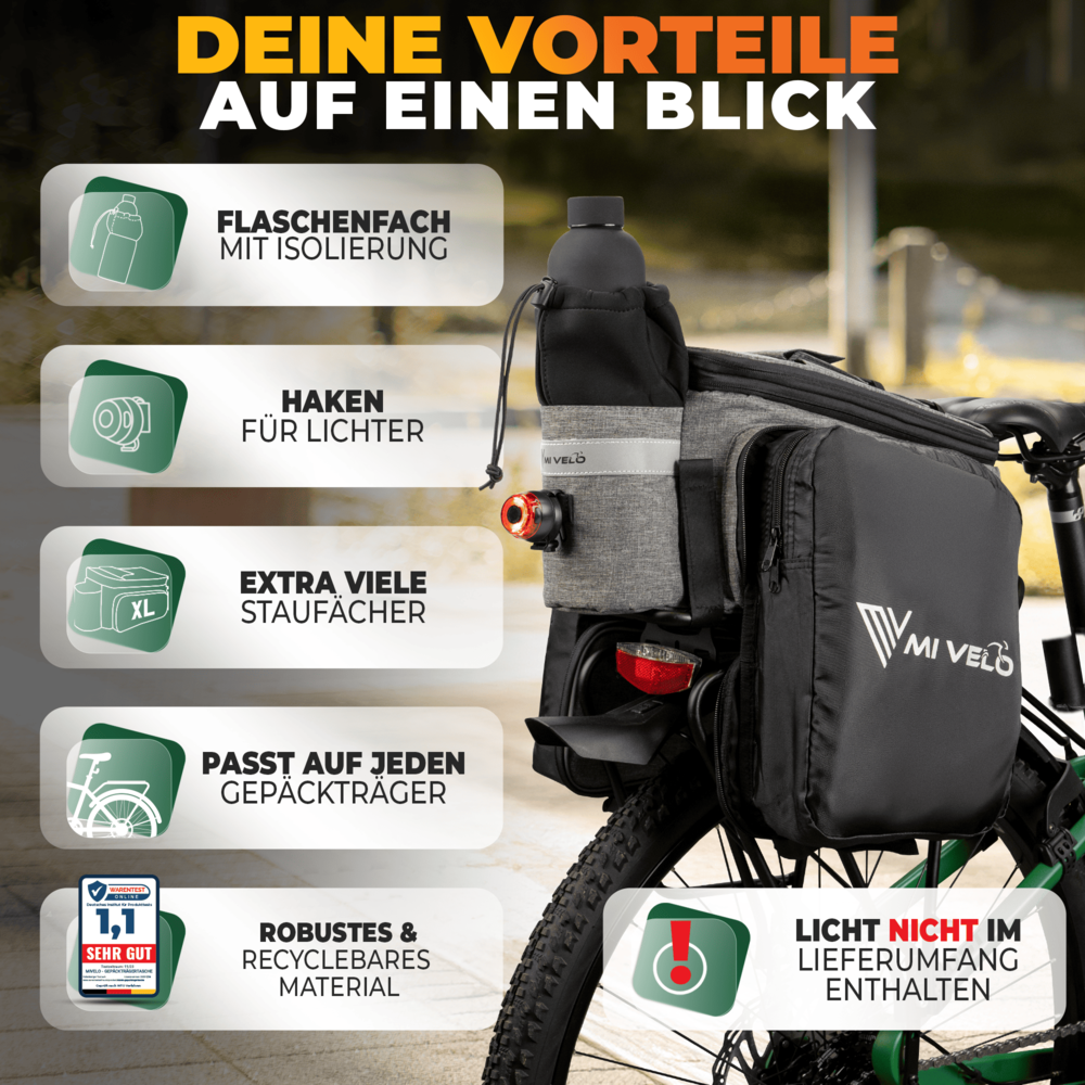 Gepäckträgertasche erweiterbar 10-20L "FELIX"