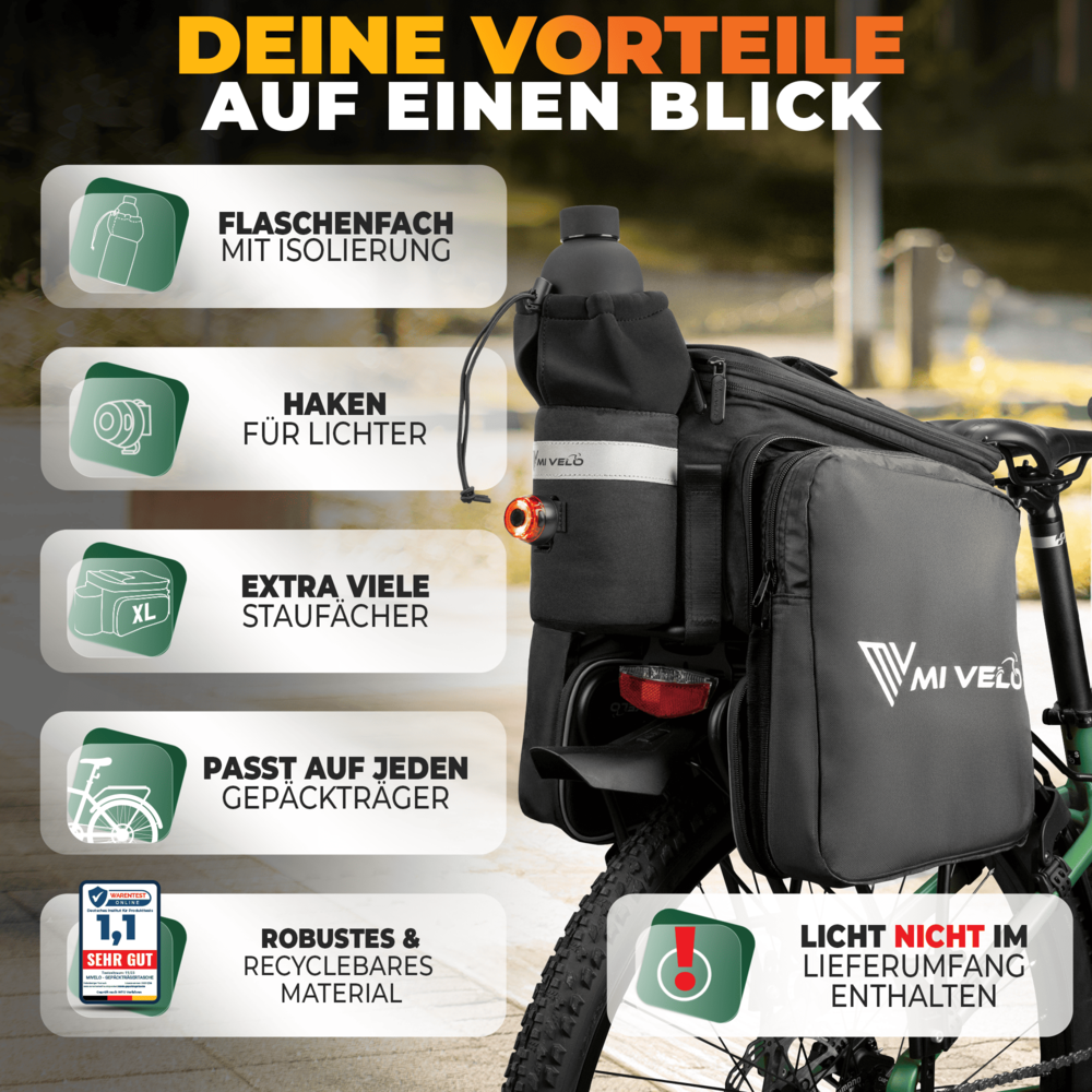 Gepäckträgertasche erweiterbar 10-20L "FELIX"