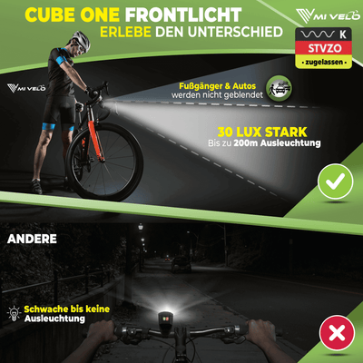 Fahrradlicht Set LED "Cube One" USB-aufladbar