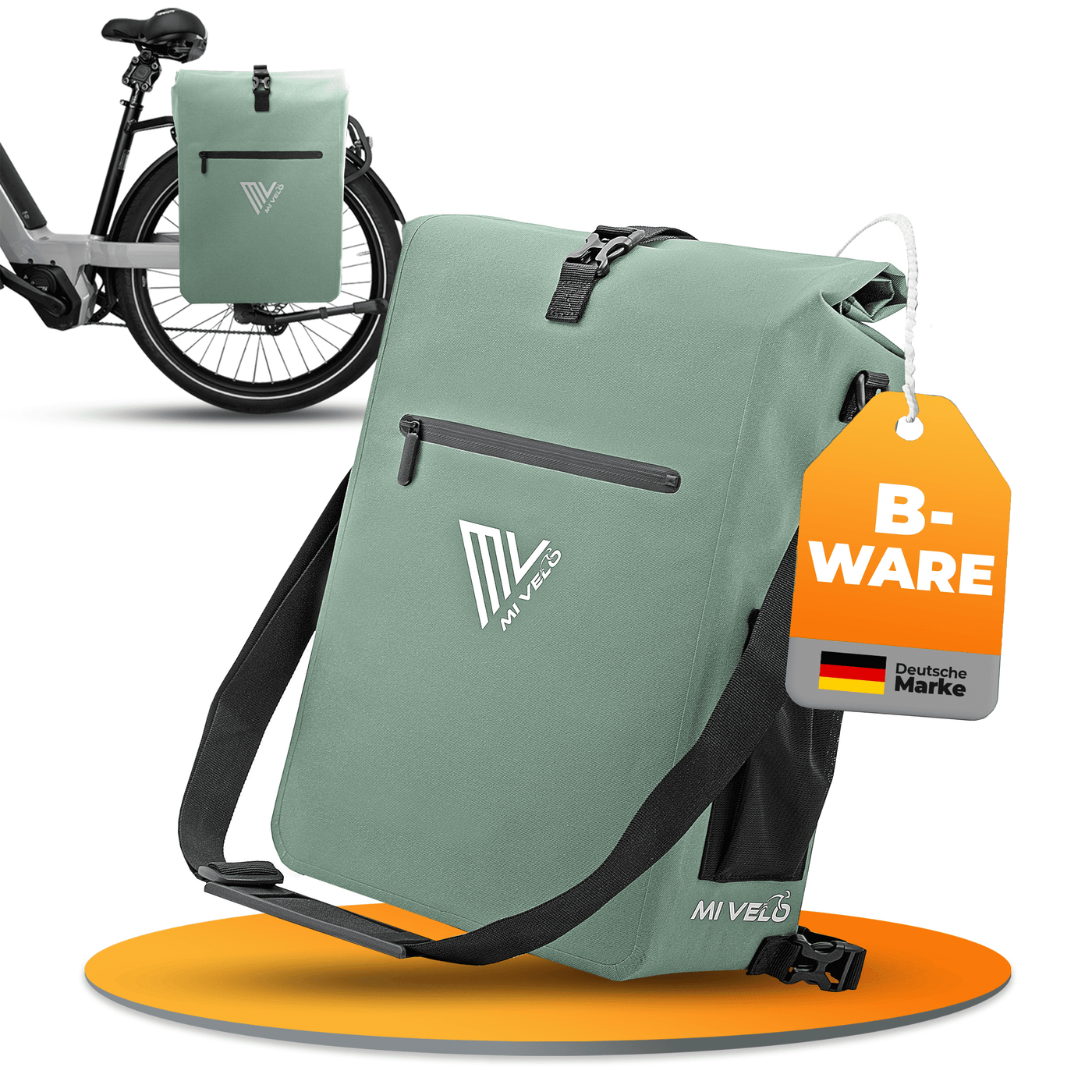 MiVelo B-Ware 3in1 Fahrradtasche Rucksack 25L wasserdicht