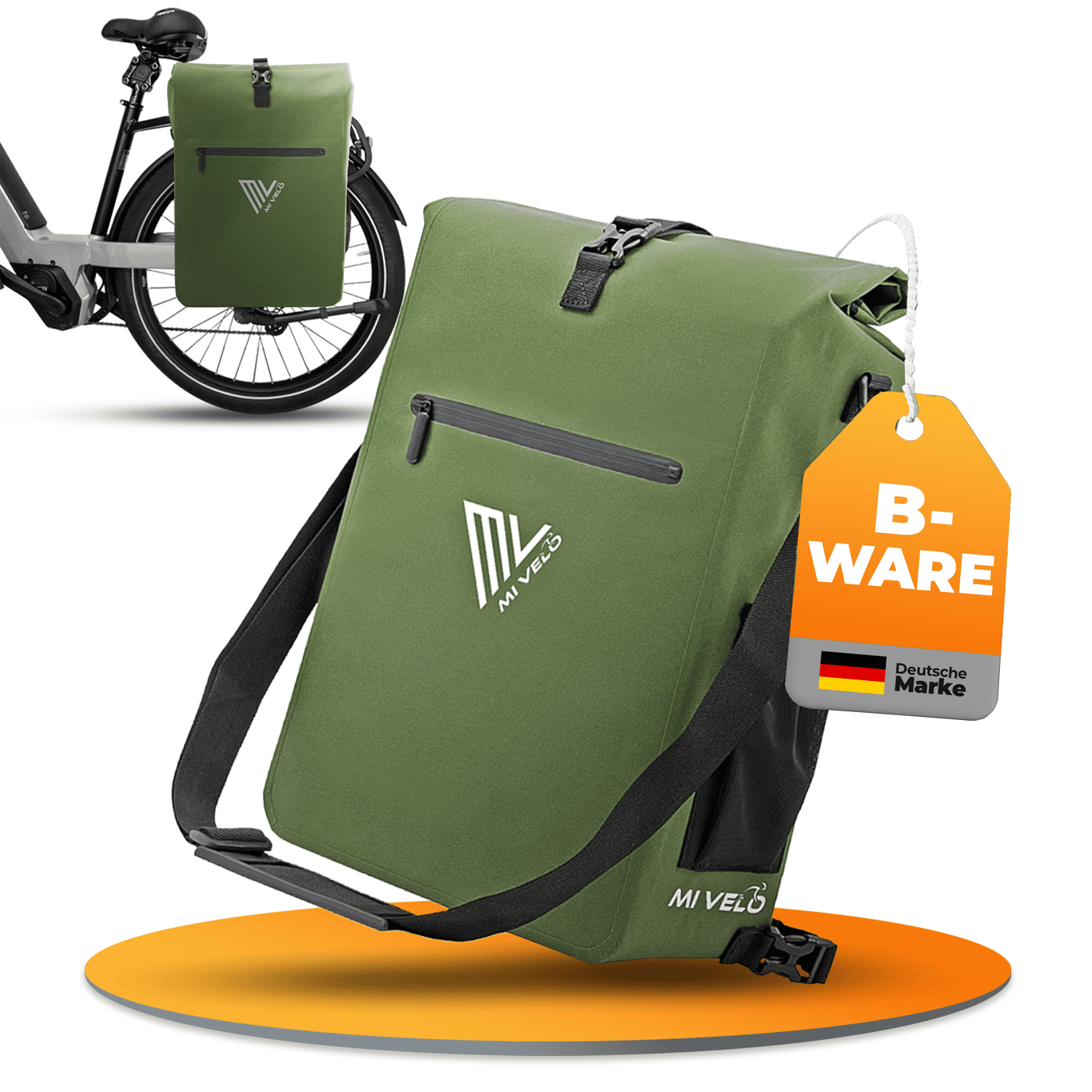 MiVelo B-Ware 3in1 Fahrradtasche Rucksack 25L wasserdicht