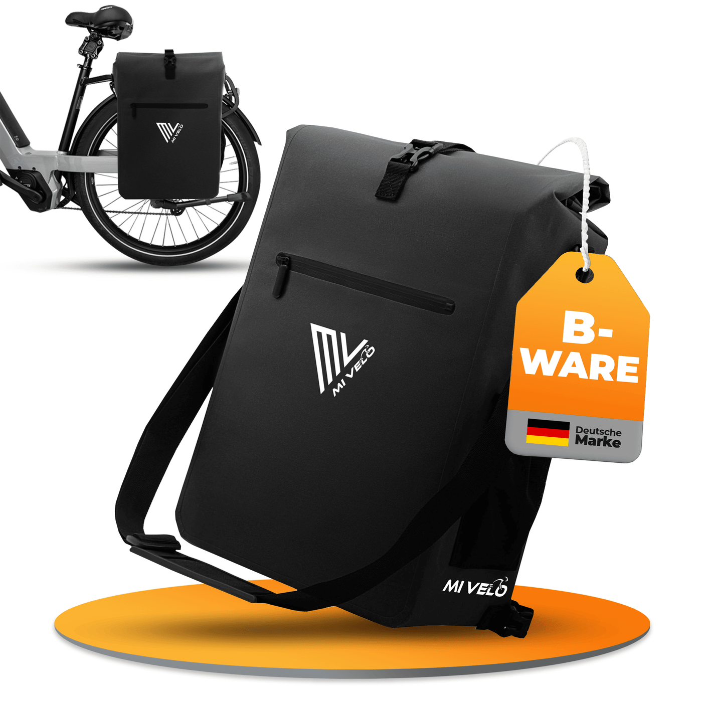 MiVelo B-Ware 3in1 Fahrradtasche Rucksack 25L wasserdicht