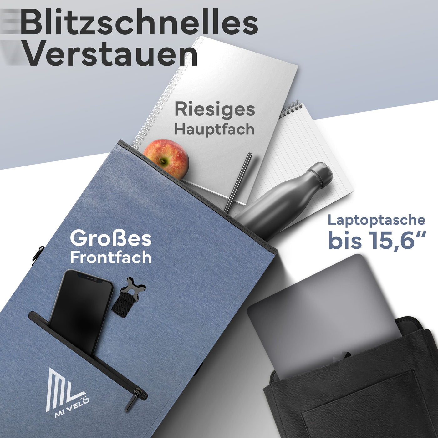 3in1 Fahrradtasche & Rucksack wasserdicht 25L "MAGNUM"