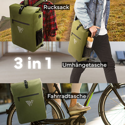 3in1 Fahrradtasche & Rucksack wasserdicht 25L "MAGNUM"