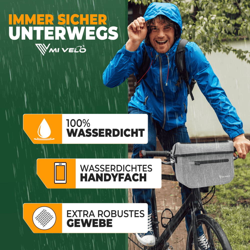 Lenkertasche Fahrrad KLICKfix 100% wasserdicht "BOB"