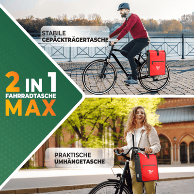 2in1 Fahrradtasche für Gepäckträger wasserdicht 22L "Max"