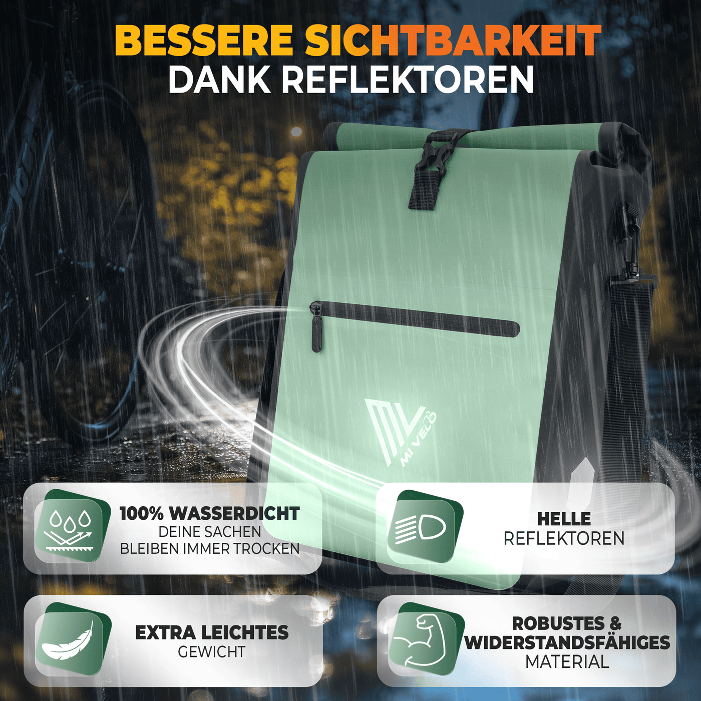 2in1 Fahrradtasche für Gepäckträger wasserdicht 22L "Max"