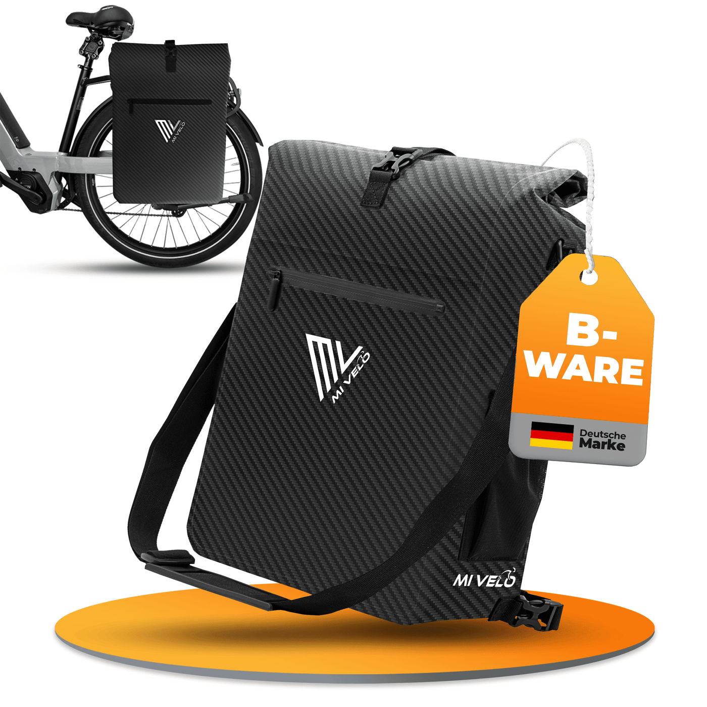 MiVelo B-Ware 3in1 Fahrradtasche Rucksack 25L wasserdicht