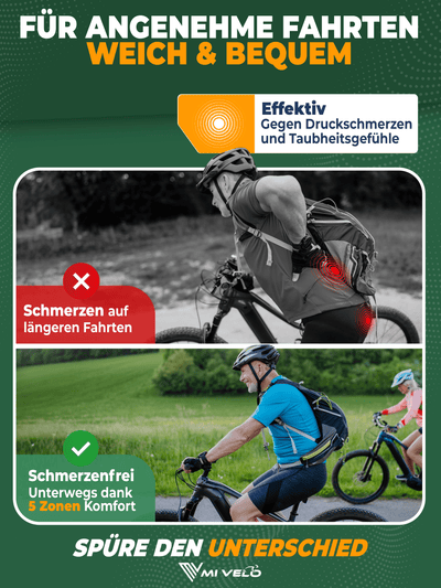 Fahrradsattel bequem & ergonomisch mit Memory-Foam 100% wasserdicht "Comfort Pro" MTB