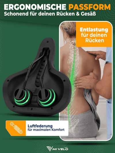 Fahrradsattel bequem & ergonomisch mit Memory-Foam 100% wasserdicht "Comfort Pro" City