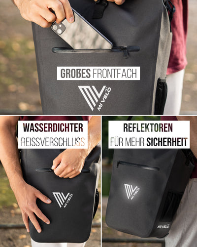 2in1 Fahrradtasche für Gepäckträger wasserdicht 25L "CAPAX"