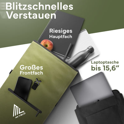 3in1 Fahrradtasche & Rucksack wasserdicht 25L "MAGNUM"