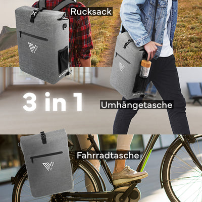 3in1 Fahrradtasche & Rucksack wasserdicht 25L "MAGNUM"