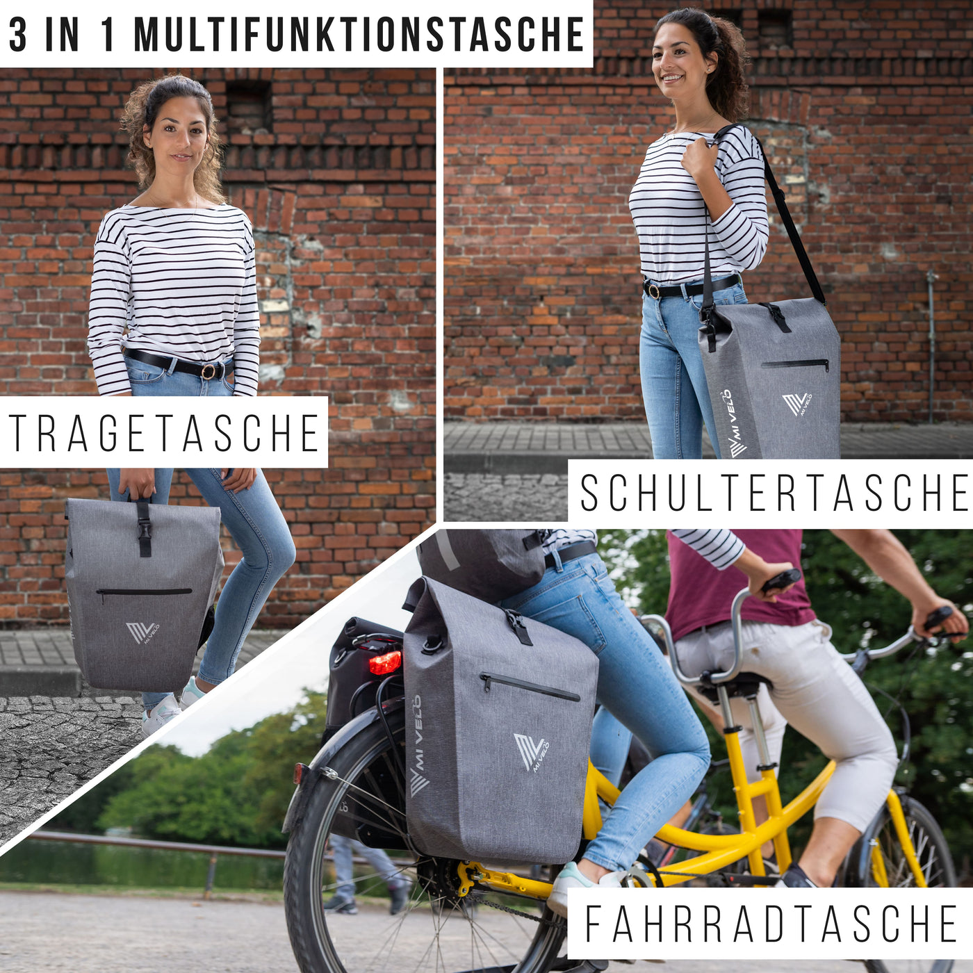 2in1 Fahrradtasche für Gepäckträger wasserdicht 25L "CAPAX"