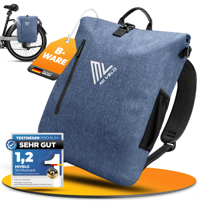 MiVelo B-Ware 3in1 Fahrradtasche Rucksack wasserdicht 20L