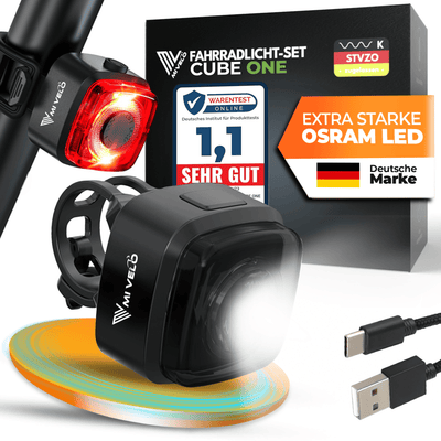 Fahrradlicht Set LED "Cube One" USB-aufladbar